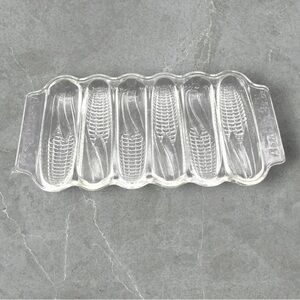 Vintage Beauty Bake corn bread glass baking dish corn on the cob design 12x6